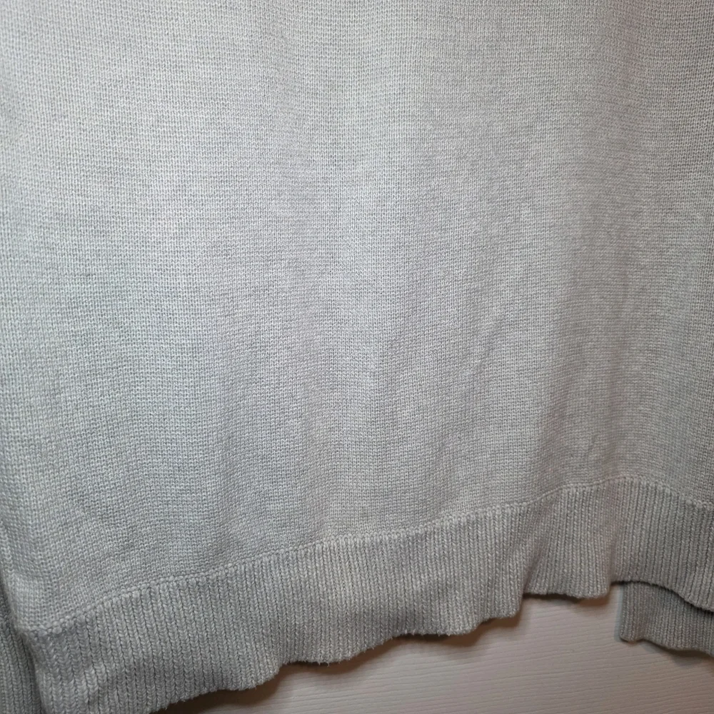 J.Crew Men’s Cotton Quarter-Zip Sweater – XL – Textured Knit Light Grey